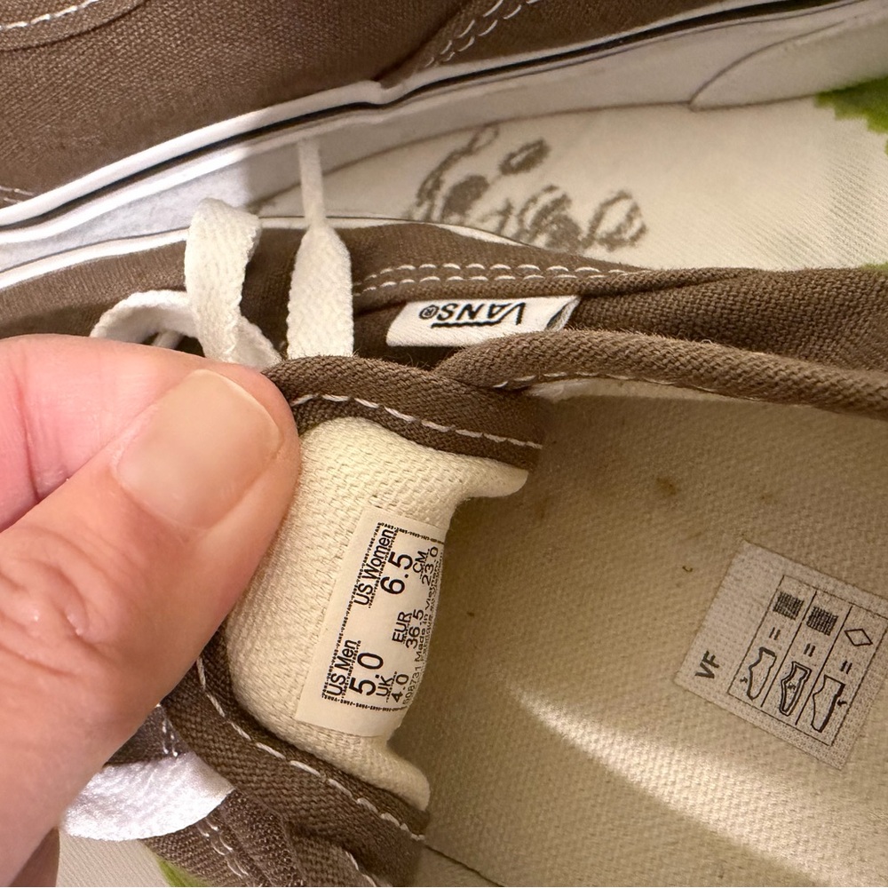 Vans forest green Canvas Sneakers with White Accents - Picture 4 of 5